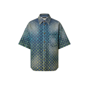 Louis Vuitton Rainbow Monogram Short-Sleeved Denim Oxford shirt